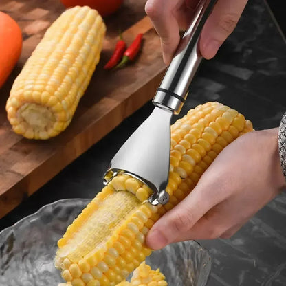 Stainless Steel Corn Planer with Ergonomic Handle – Effortlessly Peel & Separate Corn Husks for Fresh Fruit/Vegetable Prep