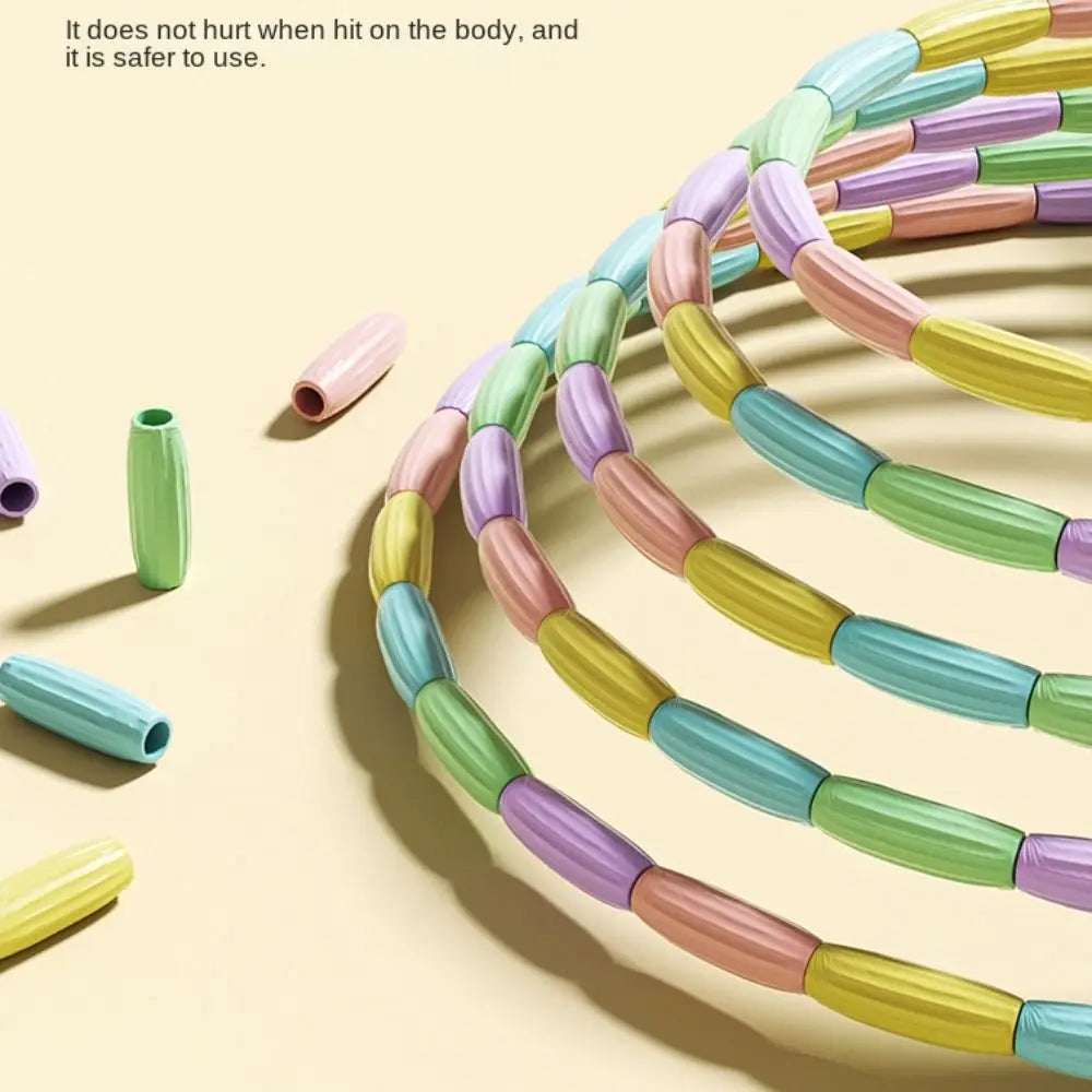 Bamboo Joint Soft Bead Skipping Rope 2.8m Solid Color Segmented Fitness Jump Rope Durable Anti-Skid Sports Rope