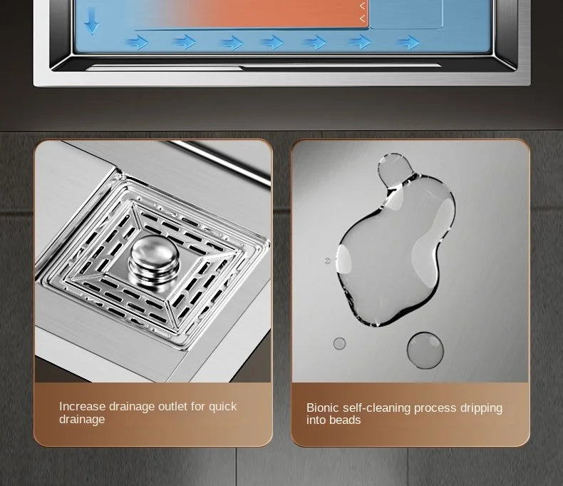 Nano 304 Stainless Steel Sink Waterfall Large Single Slot Kitchen Sink Vegetable Sink Stainless Steel Sink Household Sink