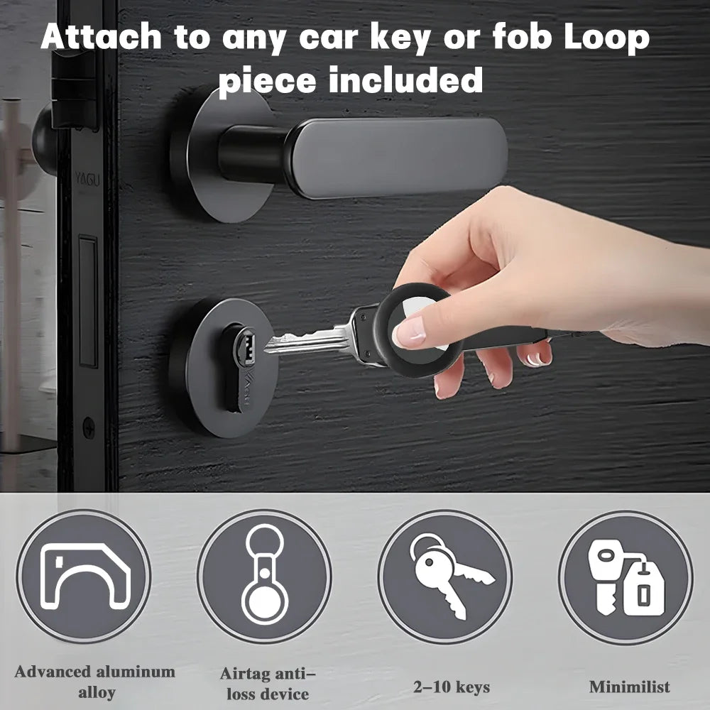 Keychain for Apple Airtag,Key holder aluminum alloy keychain compatible with Apple Airtag sale