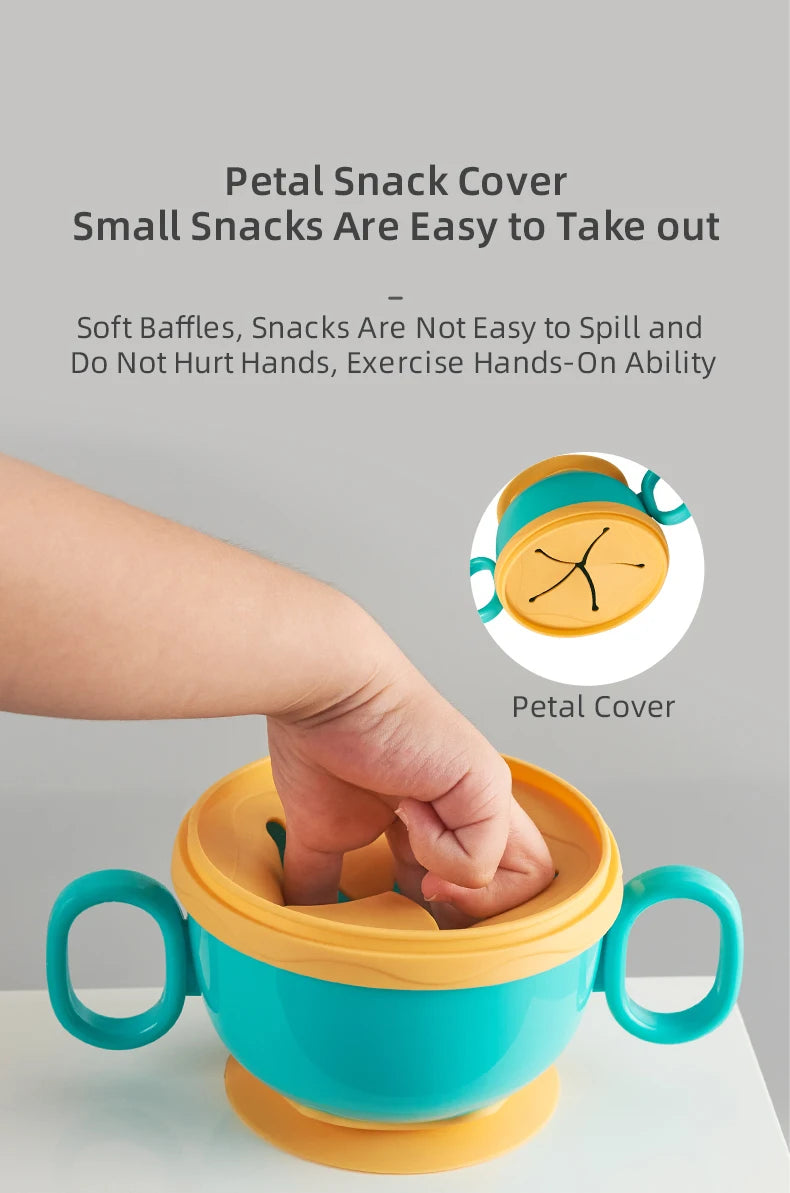 Children Tableware Baby Plastic Snack Bowl High Suction Double Handle Snack Cup Snacks Storage Box Kids Feeding Bowl