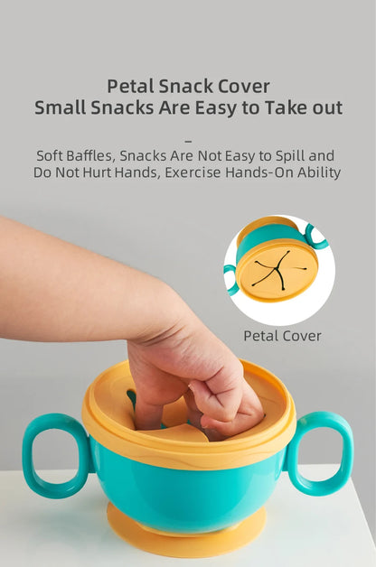 Children Tableware Baby Plastic Snack Bowl High Suction Double Handle Snack Cup Snacks Storage Box Kids Feeding Bowl