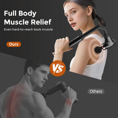 Portable Fascia Gun Full Body Muscle Relaxation Massage Gun with Extended Handle U-Shaped Home Hammer Massager For Back Shoulder