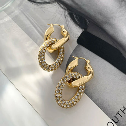 Punk Gold plated Chunky Irregular Hammered Hoop Earrings for Women Minimalist Geometric Twisted Polished Ear Ring Huggie Hoops