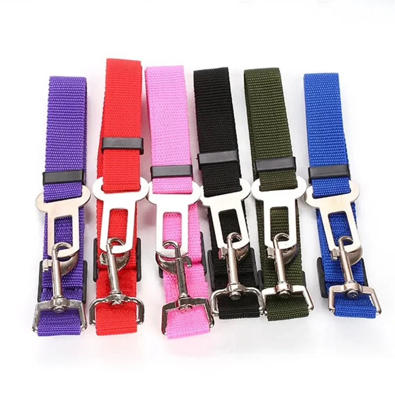 Adjustable Pet Cat Dog Car Seat Belt Pet Seat Vehicle Dog Harness Lead Clip Safety Lever Traction Dog Collars Dogs Accessoires