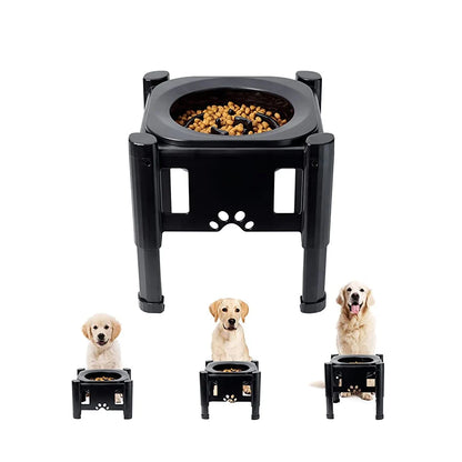 Height Adjustable Dog Bowls No Spill Raised Pet Elevated Water Bowl Non-Slip Puppy Cat Slow Water Feeder 2.2L/75oz