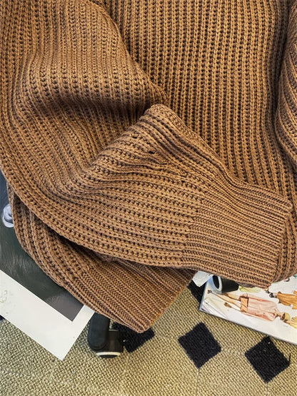 Syiwidii Oversized Sweaters for Women Knit Pullover Spring Autumn Winter Long Sleeve Causal Fashion Elegant Ladies Loose Jumpers