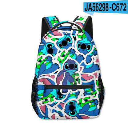 Stitch Primary School Student Anime Backpack Cartoon Large Capacity School Bag Printing Anime Kawaii Cartoon School Bag Mochila