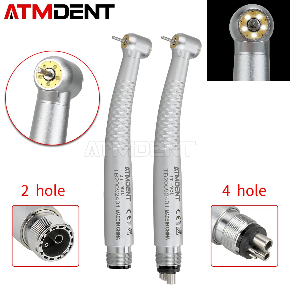Dental 5 LED Light High Speed Handpiece 5 Water Sprays 2/4 Air Turbine Holes Dental Material