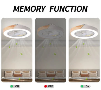 Smart Ceiling Fans With Light For Living Room Dining Room Blades Reversible 6 Speeds 52CM Fans Lighting 110V/220V