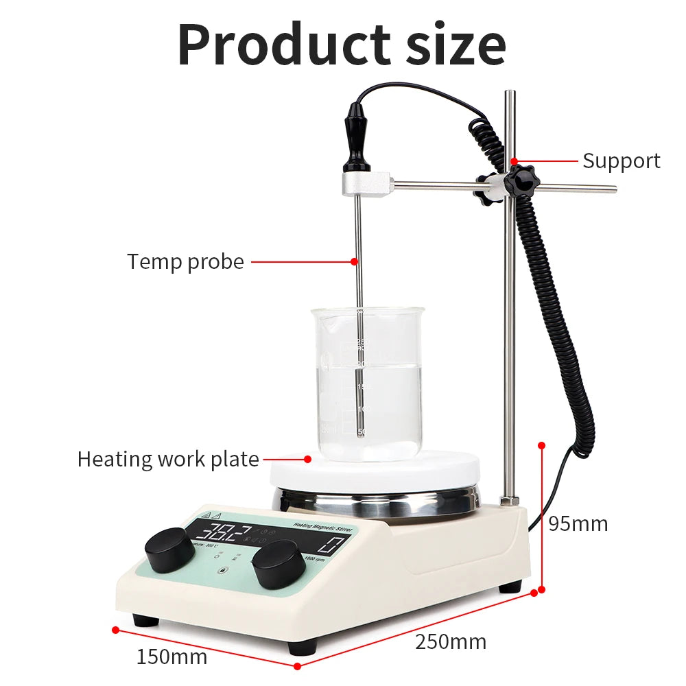 Lab Magnetic Stirrer Heating Plate 220V Digital Display 1500rpm Adjustable Churn Stir Machine Blender Laboratory Stirrer
