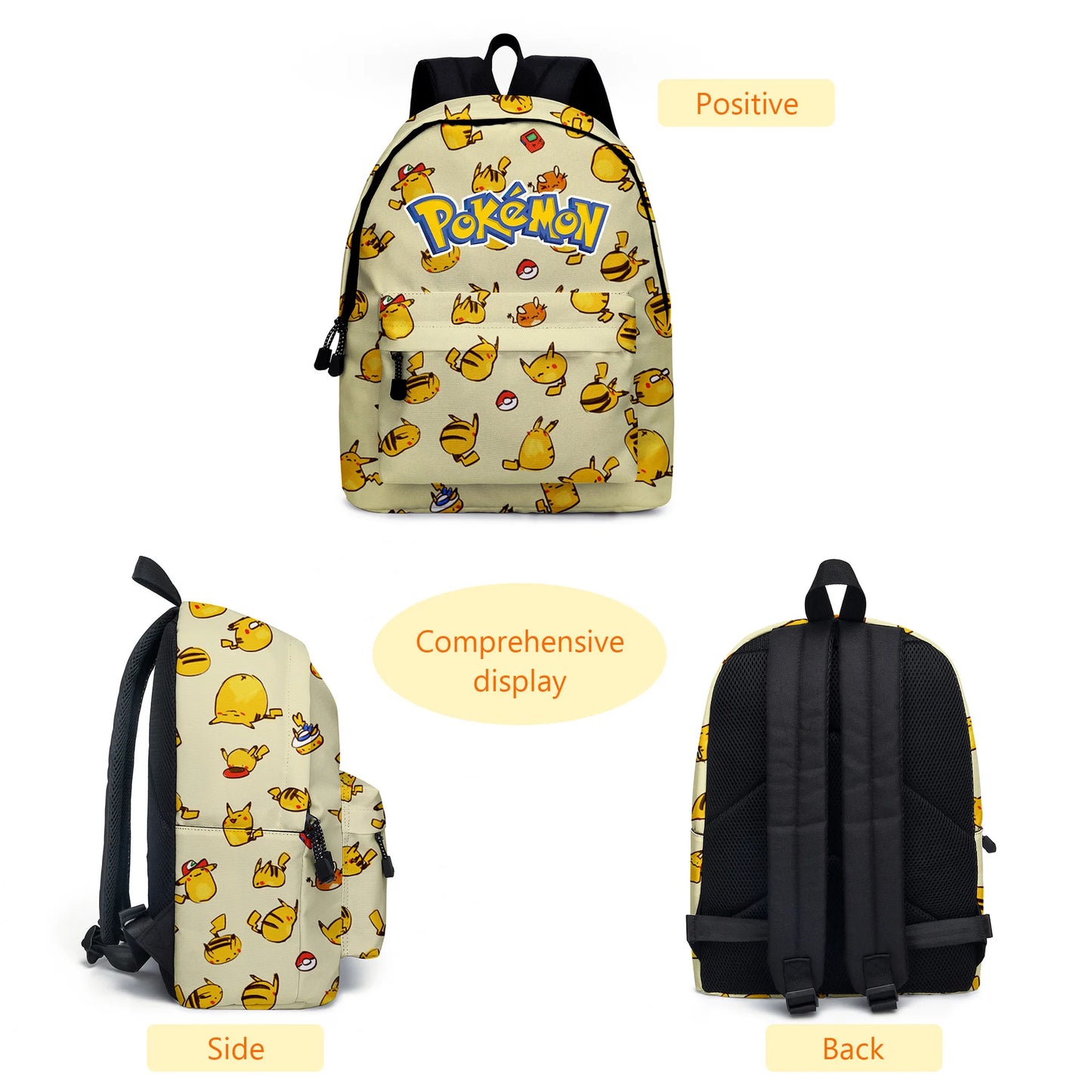 Pokemon Pikachu School Bags Backpacks Anime Kids Bags Kawaii Big Capacity Travel Bag Teenagers Schoolbag Girls Boys Rucksacks