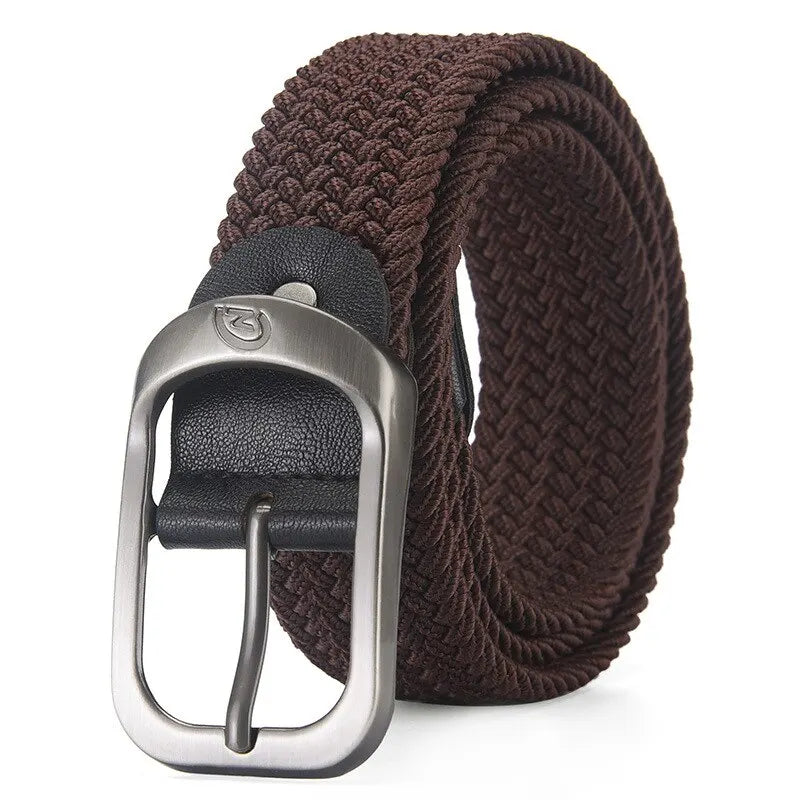 Men's Belt Casual Woven Elastic Belt Outdoor Sports Women's Belt No Need for Punching Climbing Work Belt For Men Women Fashion