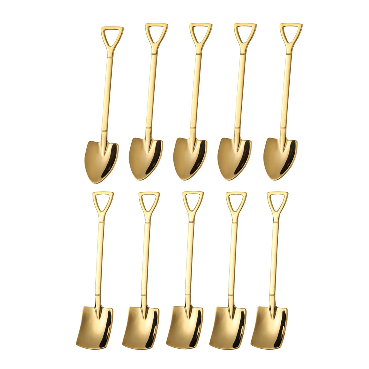 10pcs Stainless steel shovel spoon pointed shovel shovel spoon coffee spoon scoop of ice cream dessert spoon