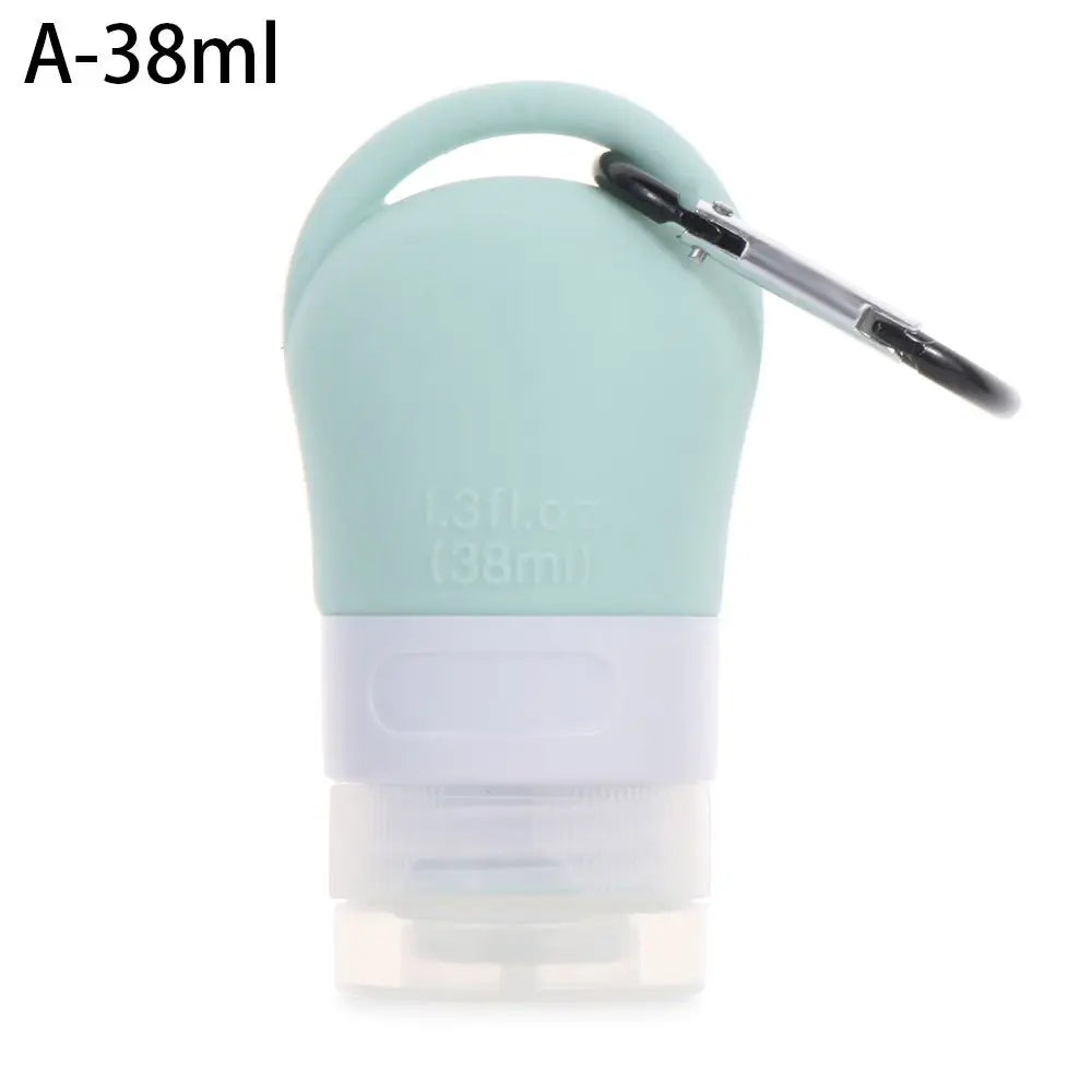 Travel Bottle Leakproof Silicone Refillable Squeezable Travel Tube with Keychain Hook for Cosmetic Toiletry Shampoo