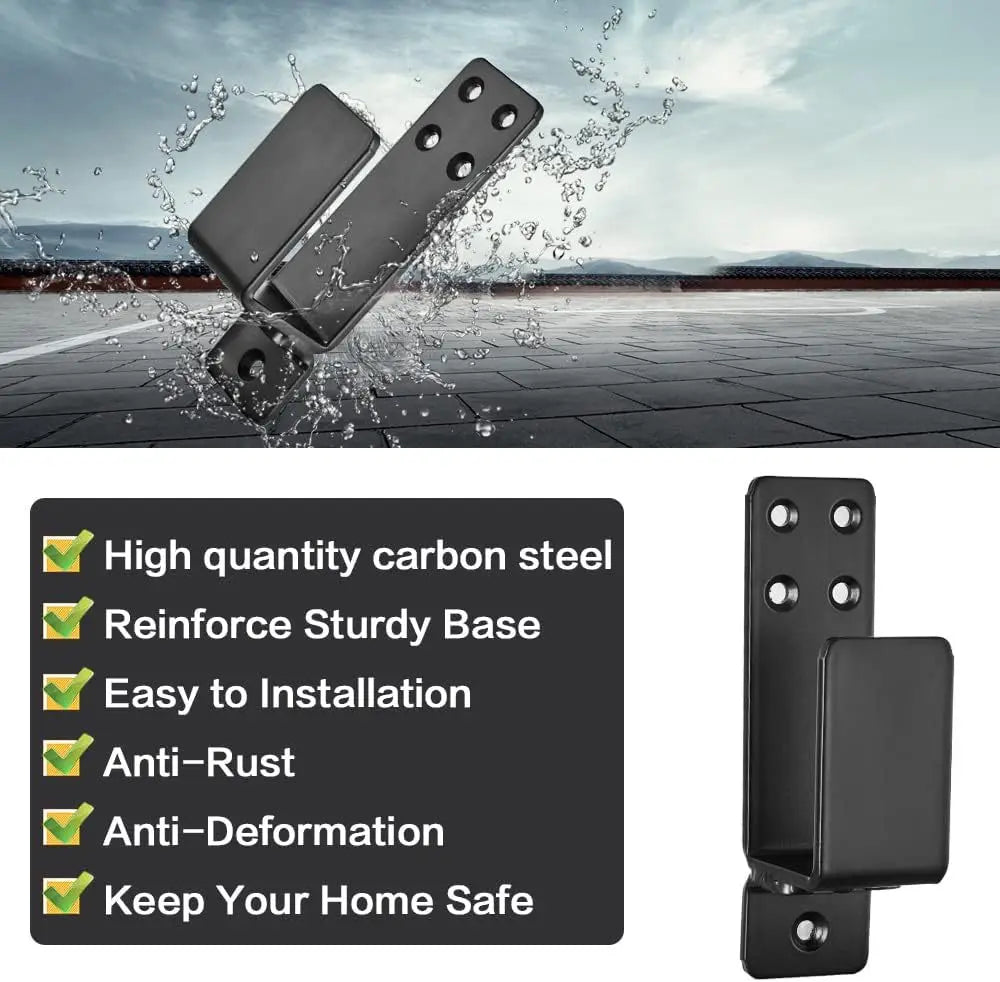 1 Pair Door Barricade Brackets, Door Metal Bar Bracket for 2X4 Lumber Door Brace Security Bar