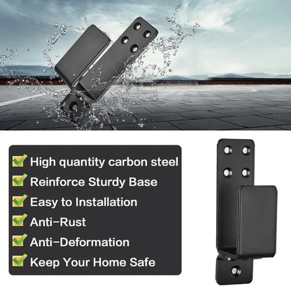 1 Pair Door Barricade Brackets, Door Metal Bar Bracket for 2X4 Lumber Door Brace Security Bar