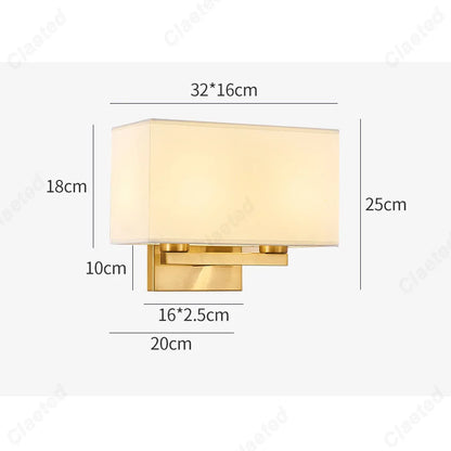 LED Fabric Lampshade E27 Decorative Wall Lamp Indoor Corridor Living Room Bedroom Bedside Wall Lamp Decorative Lighting Fixture