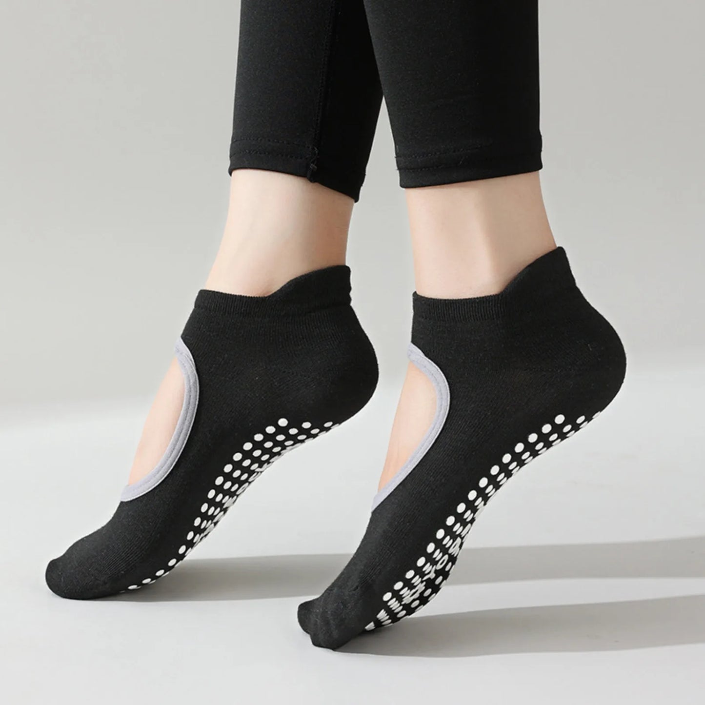 Bandage Yoga Socks for Women Pilates Ballet Dance Cotton Socks Non-Slip Woman Sport Sock Gym Workout Slipper Running Grip Sock