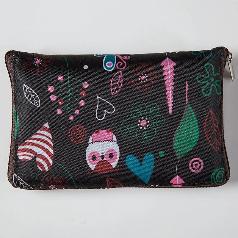 Waterproof Printing Reusable Shopping Bag Tote Bags Fashion Eco Friendly Shopping Bag Foldable Zipper Women's Handbags