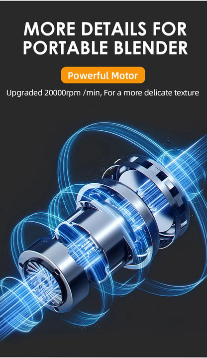 New Portable Blender Fresh Juice Mixer Electric Wireless Charge Mini Fruit Mixers Juicer Cup Blender Milkshake Juice Maker Ma