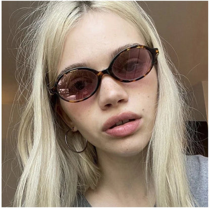 Vintage Oval Sunglasses Women Fashion Sun Glasses for Female Sexy Ladies Small Frame Round Eyewear