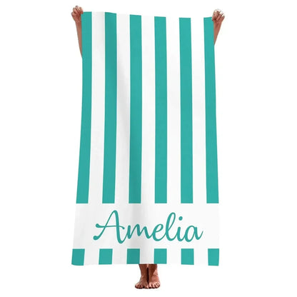Striped Beach Towels Custom Name Beach Towel 3d Printed Microfiber Beach Towel Water Absorbing Personalized Bath Towel