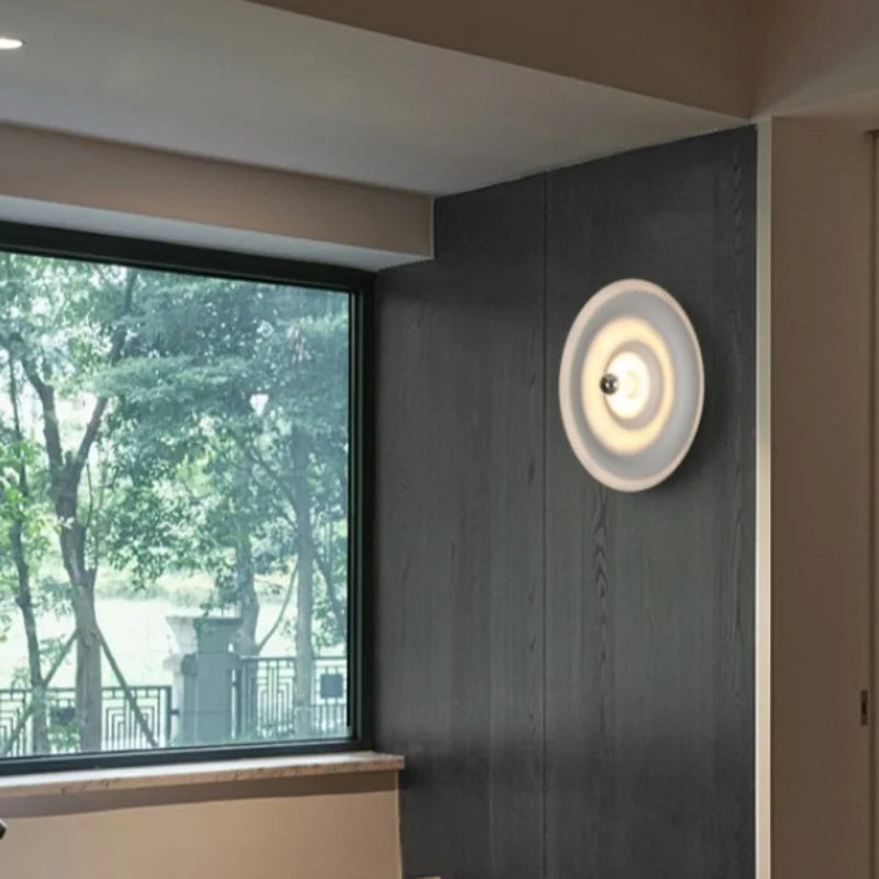 Nordic modern circular wall lamp background wall staircase corridor entrance designer water ripple decorative lighting fixture