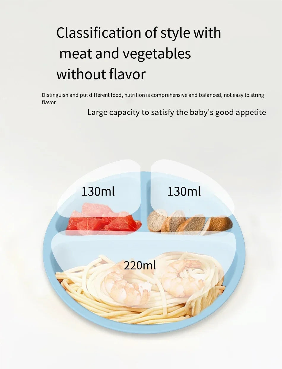 Best-Selling Silicone Children's Dinner Plate - Non-Slip, Separate Tableware & Baby Food Bowl - Perfect for Little Hands!