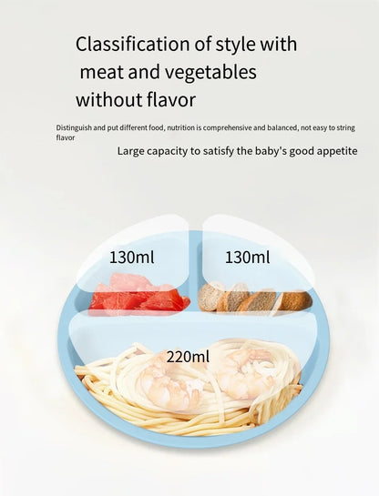 Best-Selling Silicone Children's Dinner Plate - Non-Slip, Separate Tableware & Baby Food Bowl - Perfect for Little Hands!