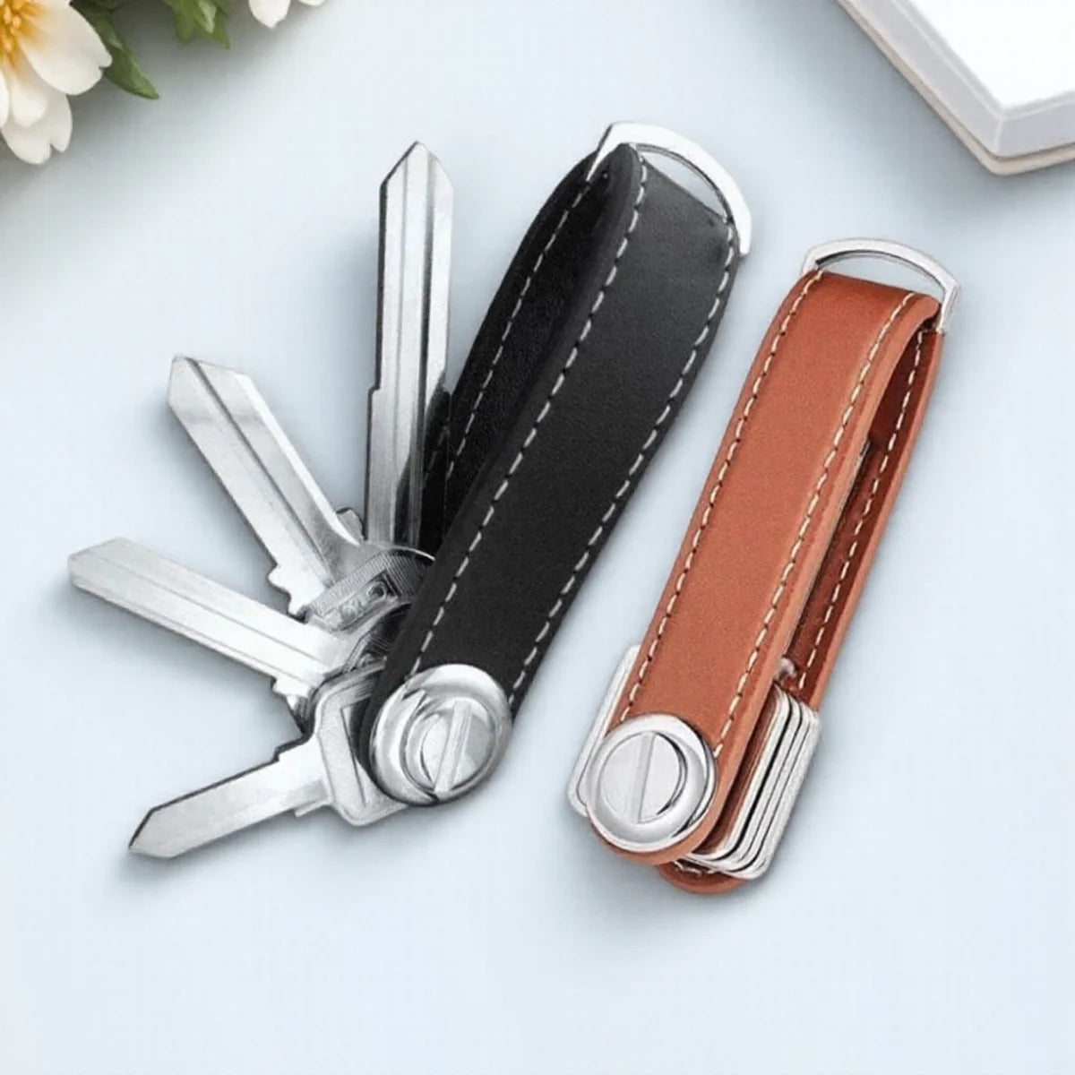 Car Key Pouch Storage Case Wallet Holder Keyring Collector Organizer Keychain Multifunctional Folding Pocket Keyholde