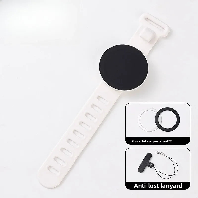 Double Sided Magnetic Phone Mount for Wrist Secure Hands Free Bracket Running Jogging Gym Fitness Driving Car Live Video Vlog