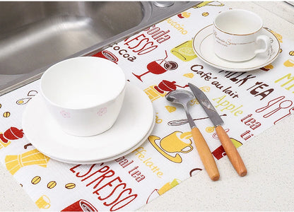 1 Roll Waterproof Table Mats Drawers Cabinet Shelf Liners Thickened Oilproof Mat Cartoon Table Pads Kitchen Table Decoration