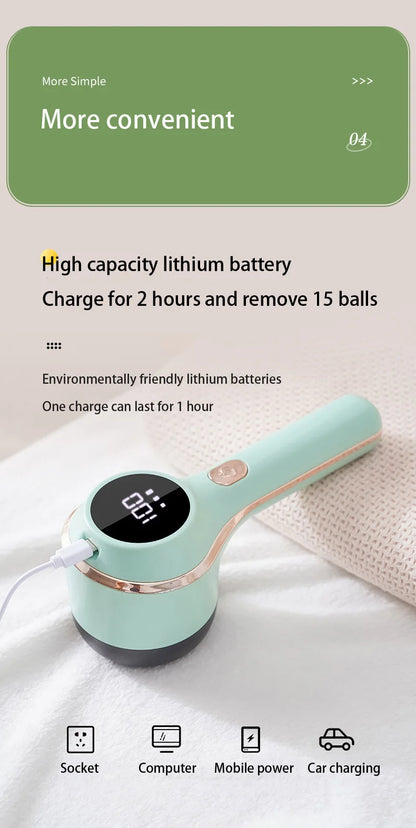 Lint Remover For Clothing Hair Ball Trimmer Fuzz Pellets Clothes Sweater Fabric Shaver with LED Digital Electric Fluff Lint Remo