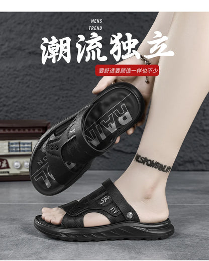 Sandals men  wear outdoors in summer  sports leisure work driving  Anti slip  wear-resistant  trendy beach shoes outdoor wear
