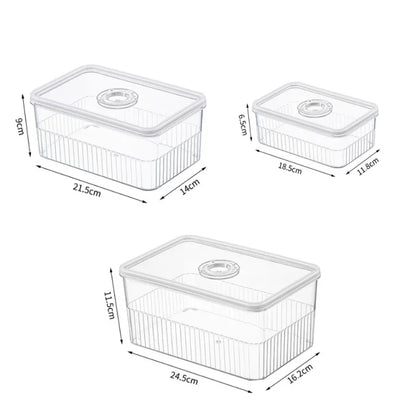 Refrigerator Storage Box Timing Fresh Fridge Organizer Vegetable Fruit Food Storage Containers Pantry Kitchen Organizer