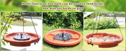 12 Inch Bird feeder Hanging Bird Bath with fountain Outdoor Bird Drinking Bird Tray with Hook and Chain for Garden Yard Patio
