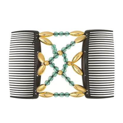 Vintage Creative Magic Hair Comb Double Row Elastic Hair Comb Disc Hair Clip For Women Headwear Hair Comb Hair Clip Fashion Hair