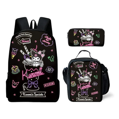 Sanrio Kuromi Backpack Sanrio Backpack Pencil Bag Student School Bag Primary and Middle kawaii Cartoon School Bag Mochila