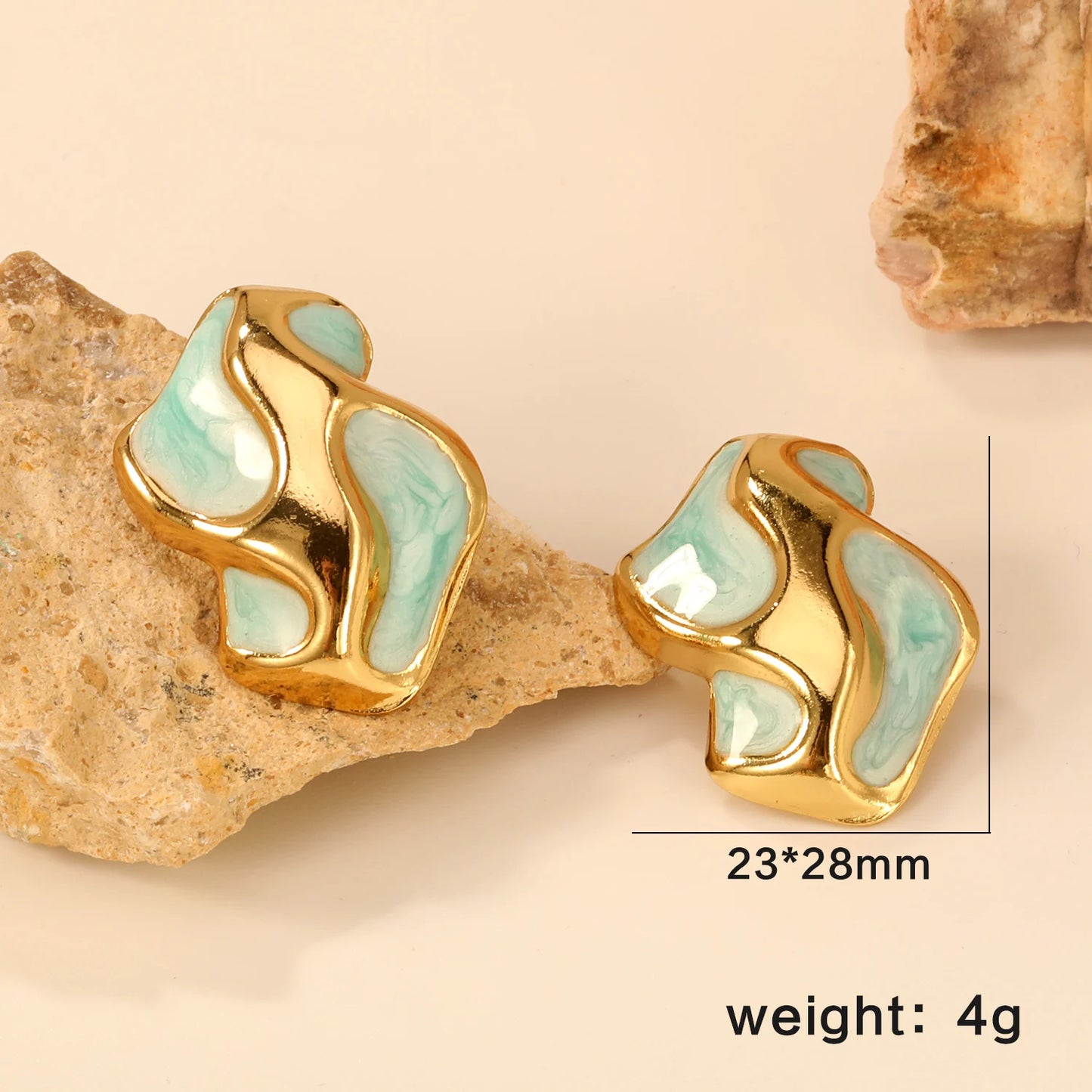 LUXUSTEEL Irregular Vitality Earrings Butterfly Women Stud Earrings Round Stainless Steel Female Ear ring Elegant Jewelry Gift