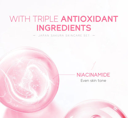 LAIKOU Sakura Skin Care Sets Facial Cleanser Eye Creams Face Cream Serum Lotion Toner Brightening Moisturizing Face Care Kit