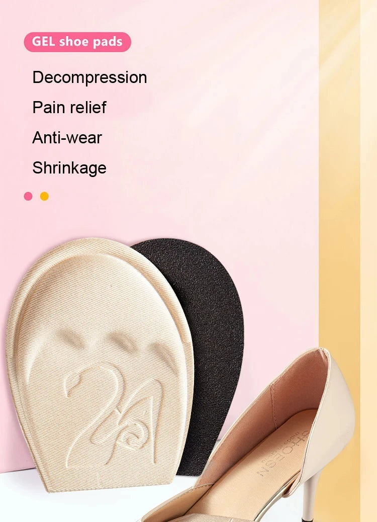 Half Insoles for Shoes Inserts Forefoot Pad Non-slip Sole Toe Plug Cushion Reduce Shoe Size Filler High Heels Pain Relief Pads