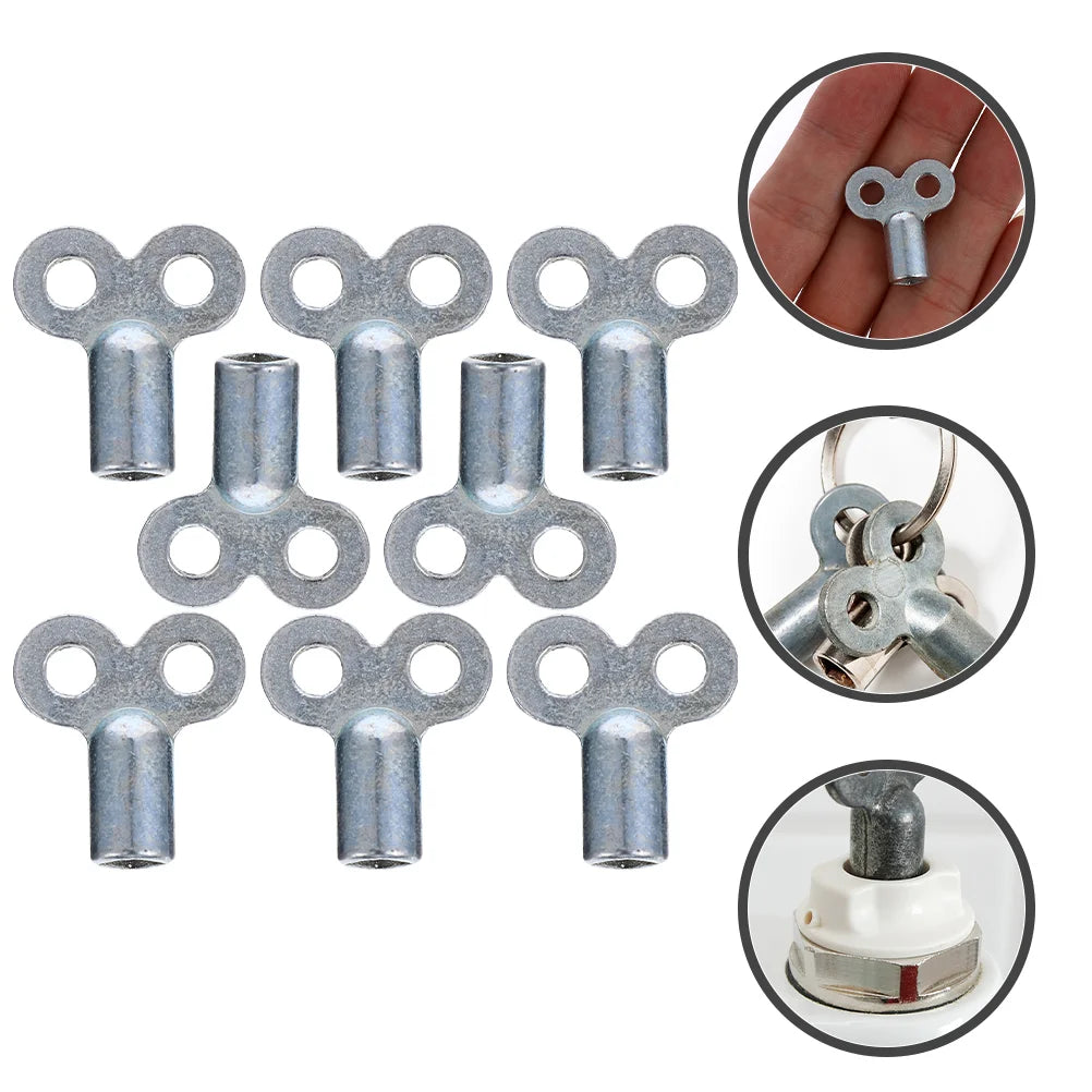 6pcs Radiator Valve Key Universal Bleed Key Faucet Key Heater Wrench Square Hole Key Gas Key Plumbers Tool Key Socket Keys Hand