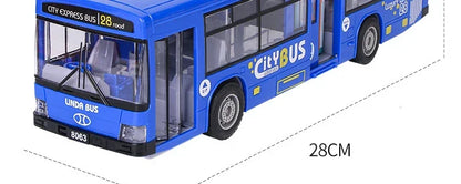 High Quality Simulation Bus Large Size Drop-resistant Light Music Inertia Bus Model Pull Back Car Educational Toys Gifts