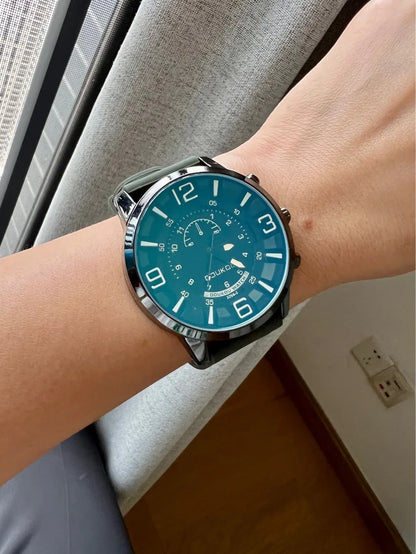 Large Dial Unisex Watch for Men and Women Blue Light Glass Leather Strap Casual Wristwatch Luxury Gift Clock Dropshipping