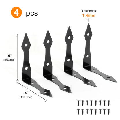 Black Metal Corner Protector Iron Decorative Corner Bracket Edge and Corner Guards for Wooden Table Desk Box Cabinet Furniture