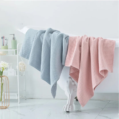 100% Cotton Double Layer Waffle Terry Bath Towel Soft Shower Towels Beach Towels Home Bathroom Towel For Adults