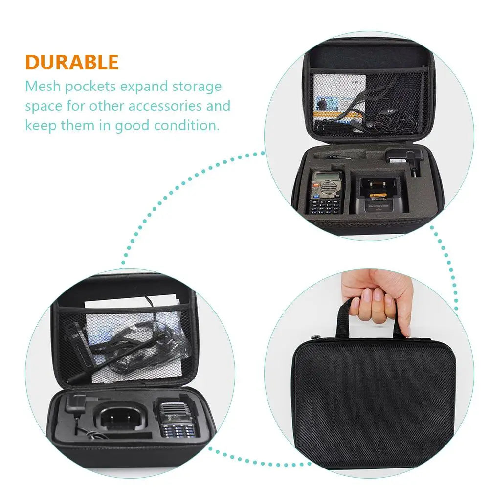 Case Suitcase Travel Accessories Walkie Talkies Storage Kit Black Handy Radio