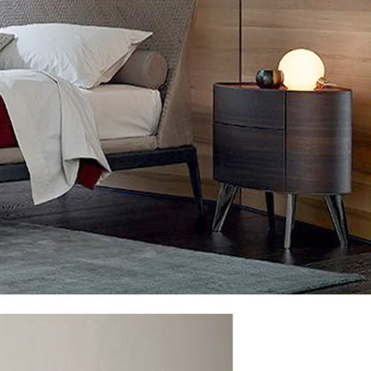 Solid Wood Creative Elliptical Bedside Table Modern Simple Night Stand for Bedroom Nightstands Storage Cabinet Bedroom Furniture