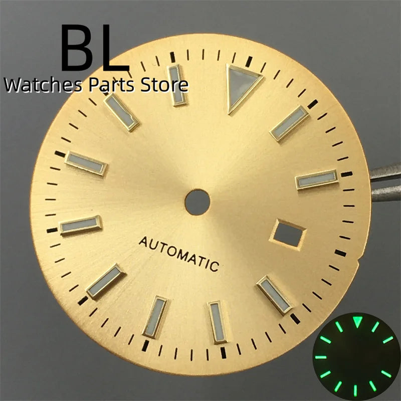 BLIGER 24.5mm Watch Dial Hand Set Sunburst Gray Rose White Mother Pearl Dial Roman Diamond Index Fit NH05 Movement Women Watches